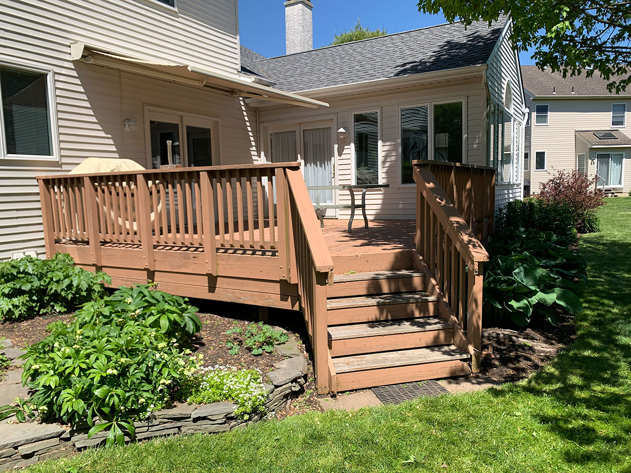 Morrestown Azek Deck Harvest collection with RDI Bronze Railing - Before